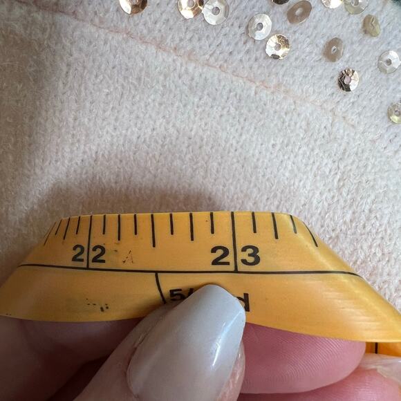 Listicle Sequin Stardust Peach Sweater Stardust Detail Sweater Top Blush Medium - Picture 9 of 10